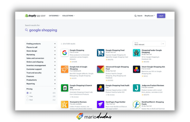 Configuración de Google Shopping en Shopify