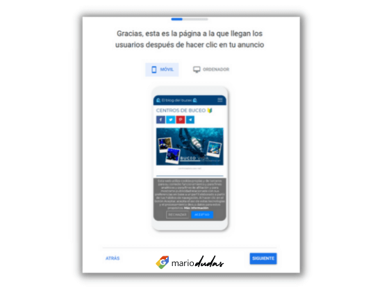 Objetivos Pagina con Google Ads - MarioDudas