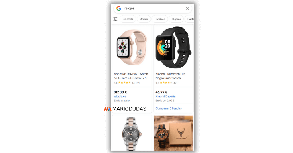 Busquedas Anuncios Google Shopping Tasa de Conversión Google Shopping