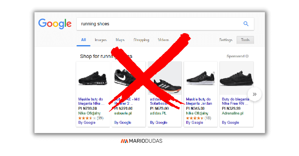 errores en campañas prioridad Google Shopping
