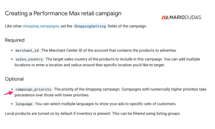 Prioridad de Campañas Performance Max Google Ads